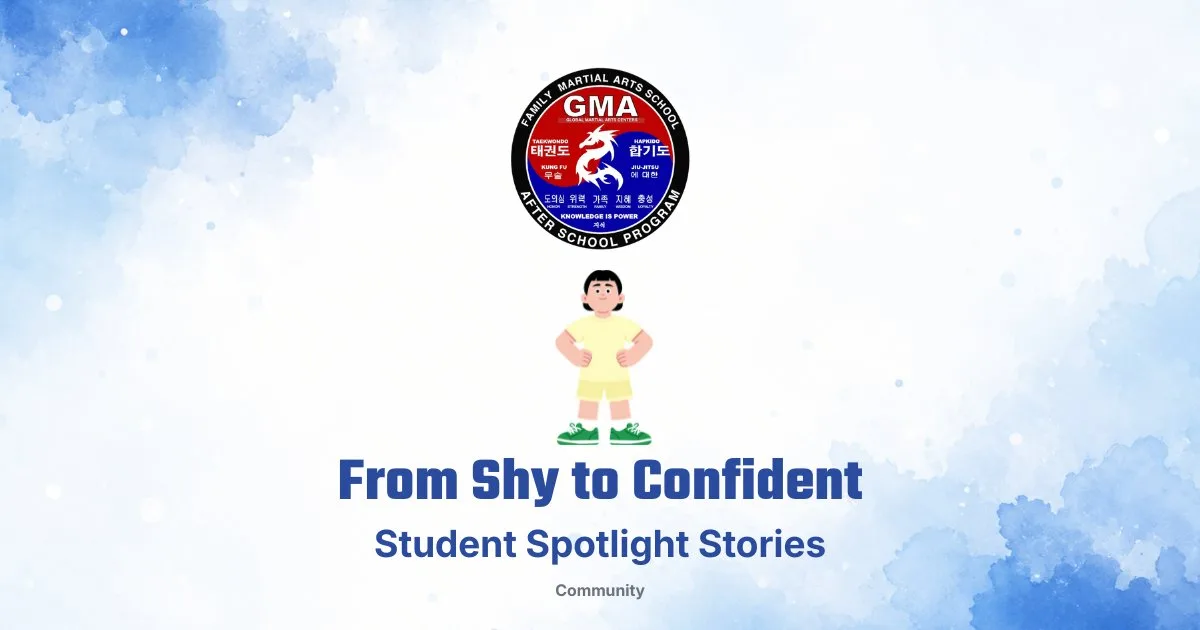 A shy child growing into a confident martial arts student at GMA After School in Gallatin TN